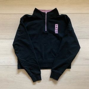 VANS half zip sweatshirt black purple size S